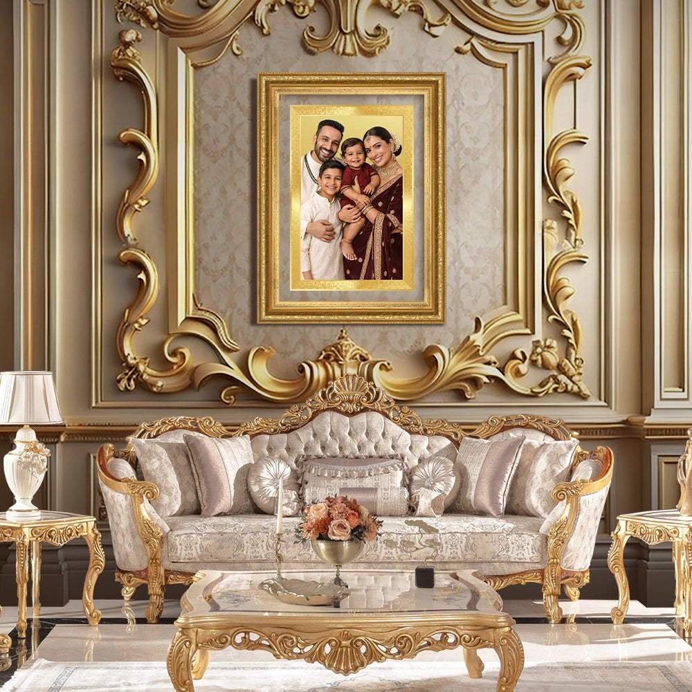 Portrait on Gold | Immortalise Your Gilded Legacy Rectangle Photo Frame in 24K Gold