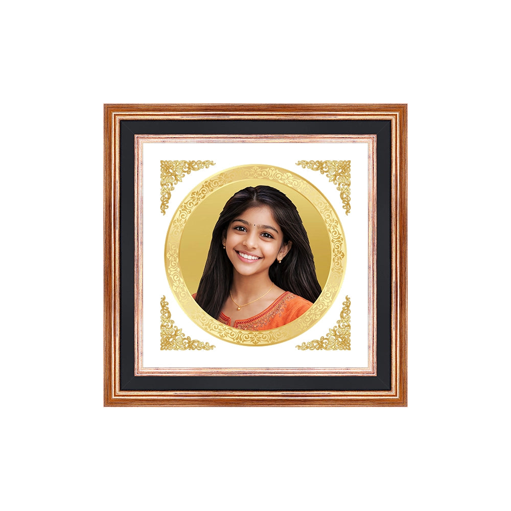 Custom Portrait on Gold – 24K Gold Plated Round Photo Frame – PORTRAIT ...