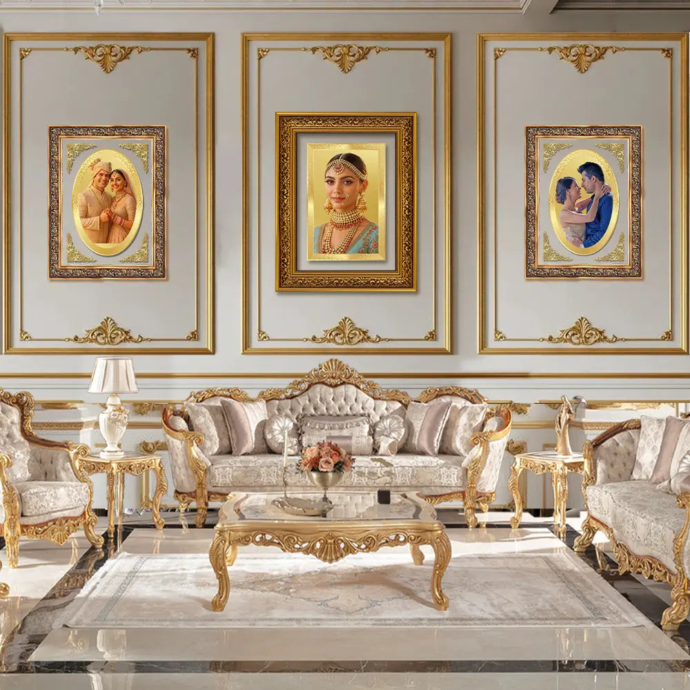 Portrait on Gold | Immortalise Your Opulent Charm Oval Photo Frame in 24K Gold