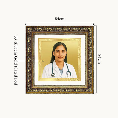 Showing Dimensions Of Products Portrait on Gold Square Aurum Essence Frame