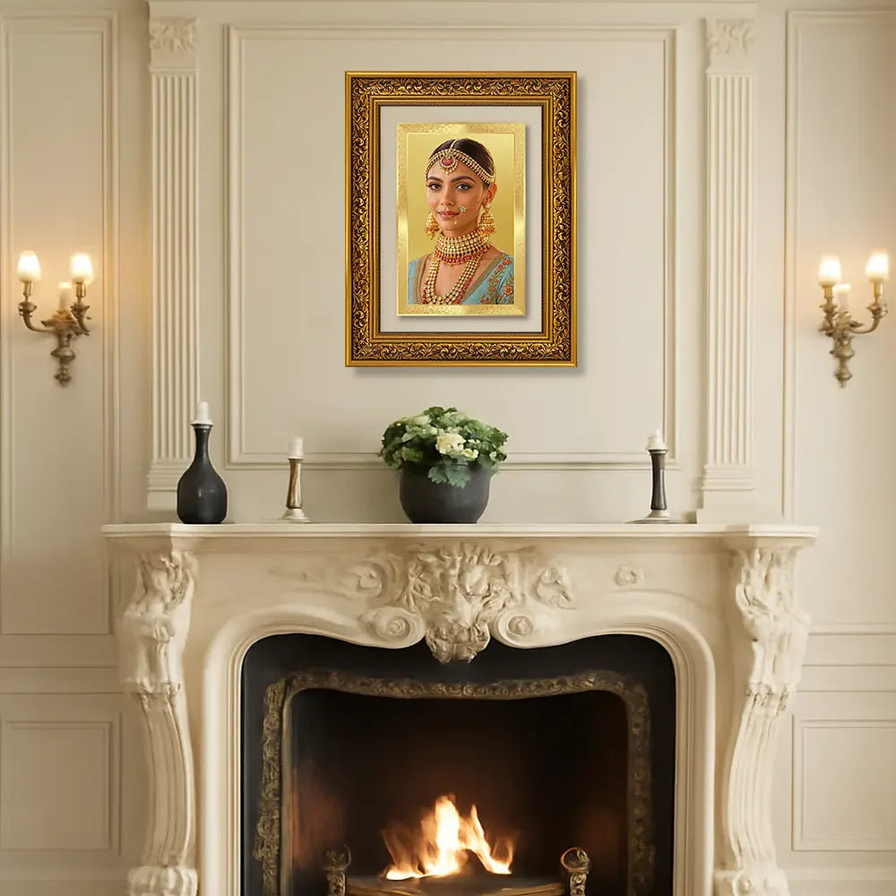 Portrait on Gold | Immortalise Your Opulent Charm Rectangle Photo Frame in 24K Gold