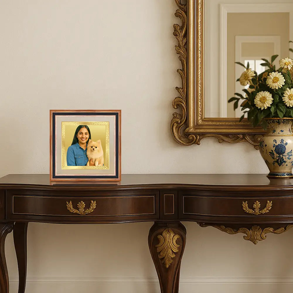 Portrait on Gold | Immortalise Your Luxe Mini Square Photo Frame in 24K Gold