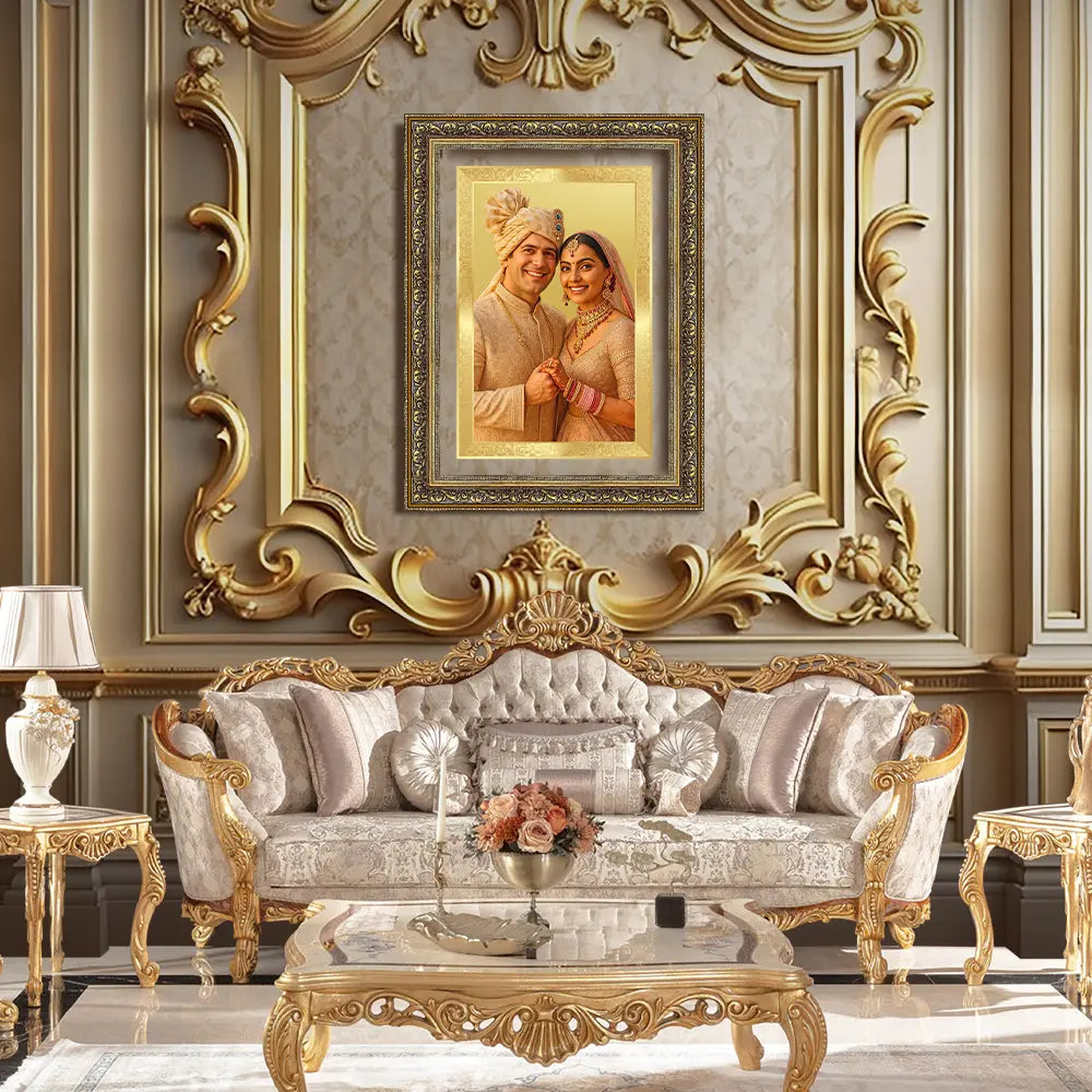 Portrait on Gold | Immortalise Your Legacy Rectangle Photo Frame in 24K Gold