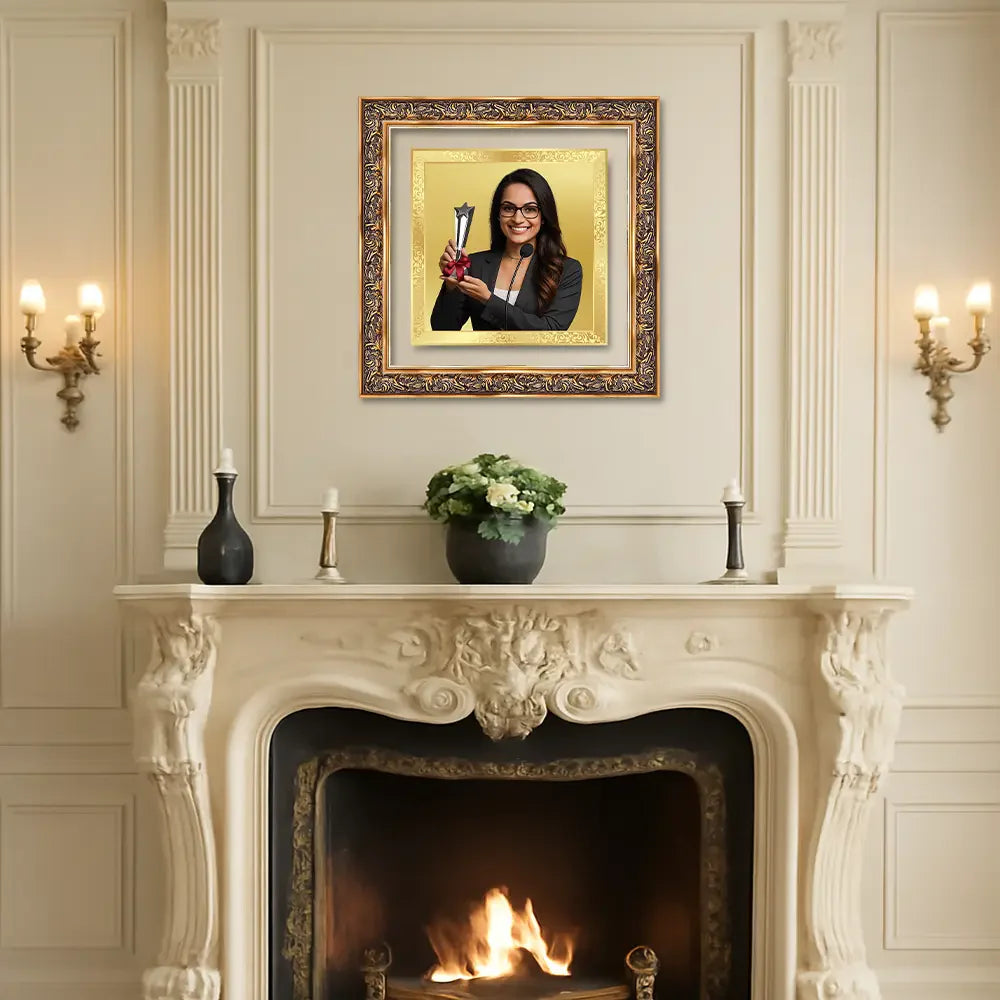 Portrait on Gold | Immortalise Your Opulent Charm Square Photo Frame in 24K Gold