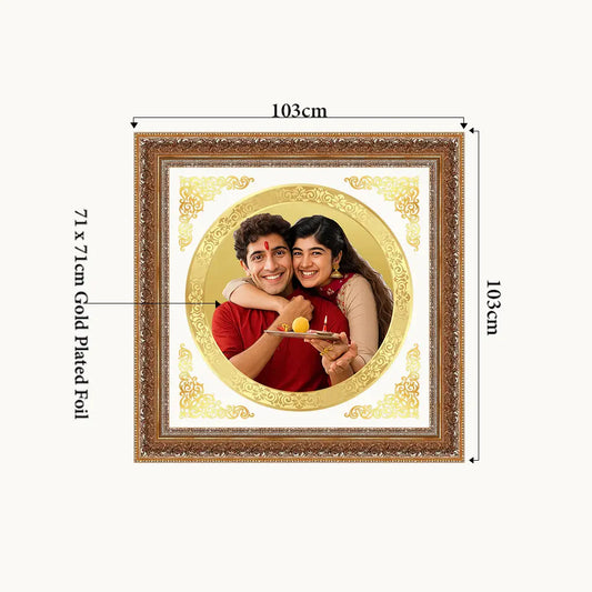 Portrait on Gold | Immortalise Your Legacy Round Photo Frame in 24K Gold