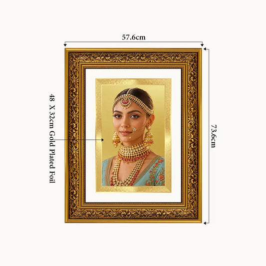 Portrait on Gold | Immortalise Your Opulent Charm Rectangle Photo Frame in 24K Gold