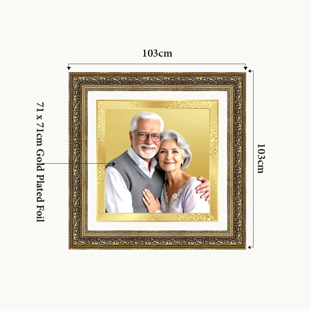 Portrait on Gold | Immortalise Your Legacy Square Photo Frame in 24K Gold