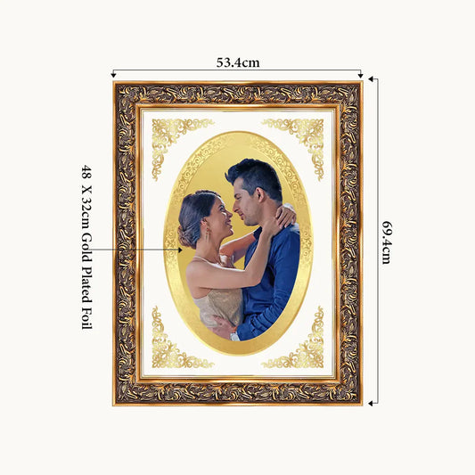 Portrait on Gold | Immortalise Your Opulent Charm Oval Photo Frame in 24K Gold