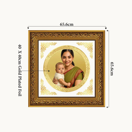 Portrait on Gold | Immortalise Your Opulent Charm Round Photo Frame in 24K Gold