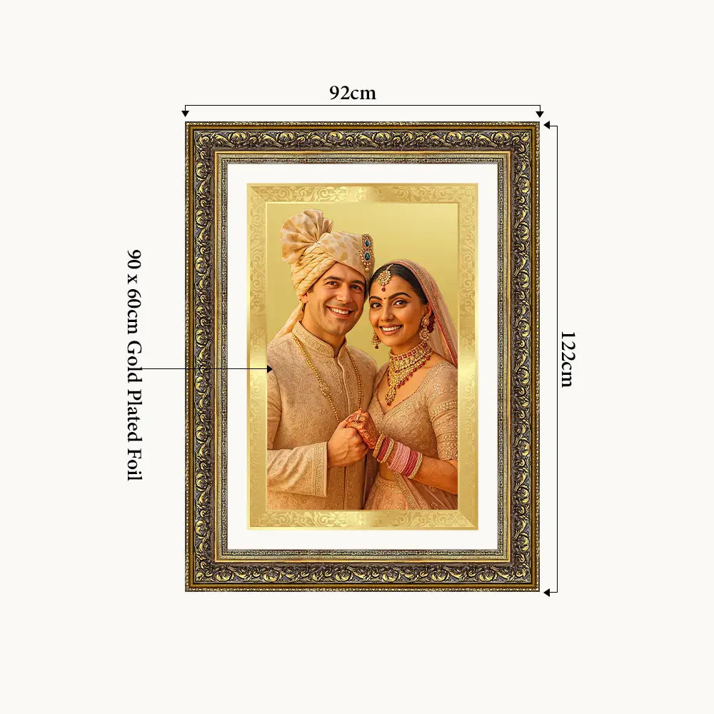 Portrait on Gold | Immortalise Your Legacy Rectangle Photo Frame in 24K Gold