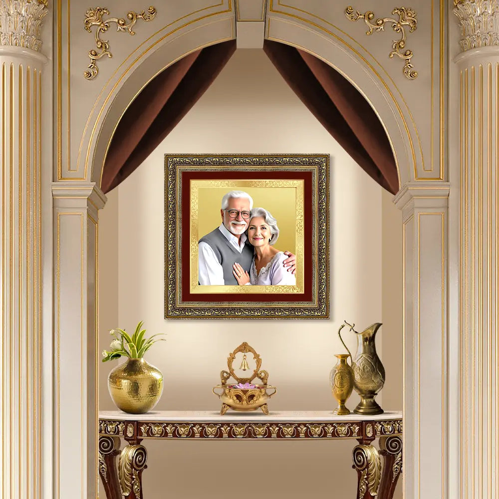 Portrait on Gold | Immortalise Your Legacy Square Photo Frame in 24K Gold