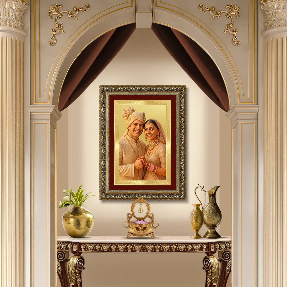 Portrait on Gold | Immortalise Your Legacy Rectangle Photo Frame in 24K Gold