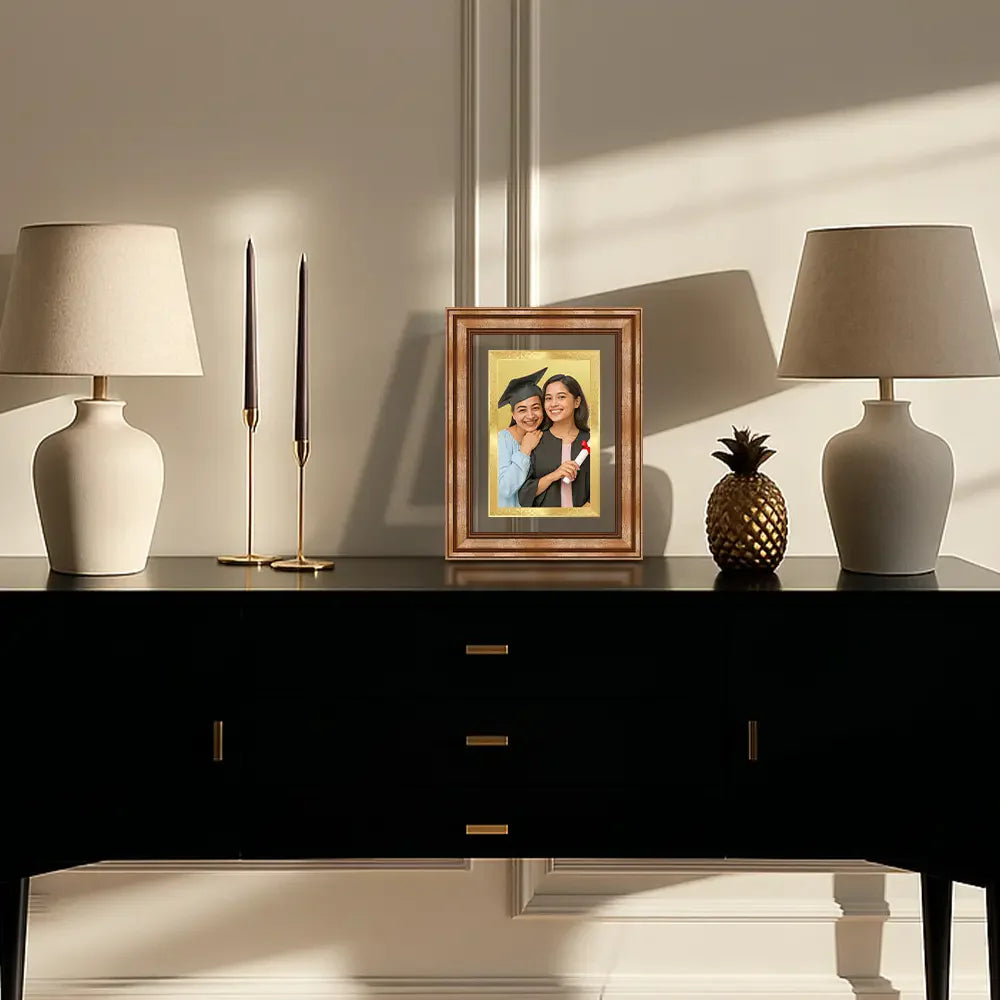 Portrait on Gold | Immortalise Your Petite Luxe Rectangle Photo Frame in 24K Gold