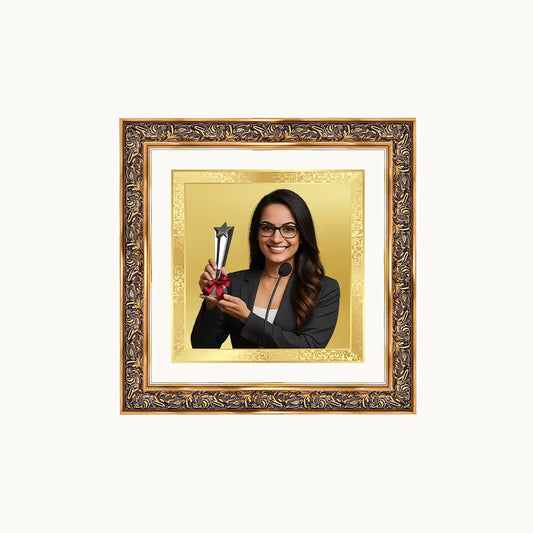 Portrait on Gold | Immortalise Your Opulent Charm Square Photo Frame in 24K Gold