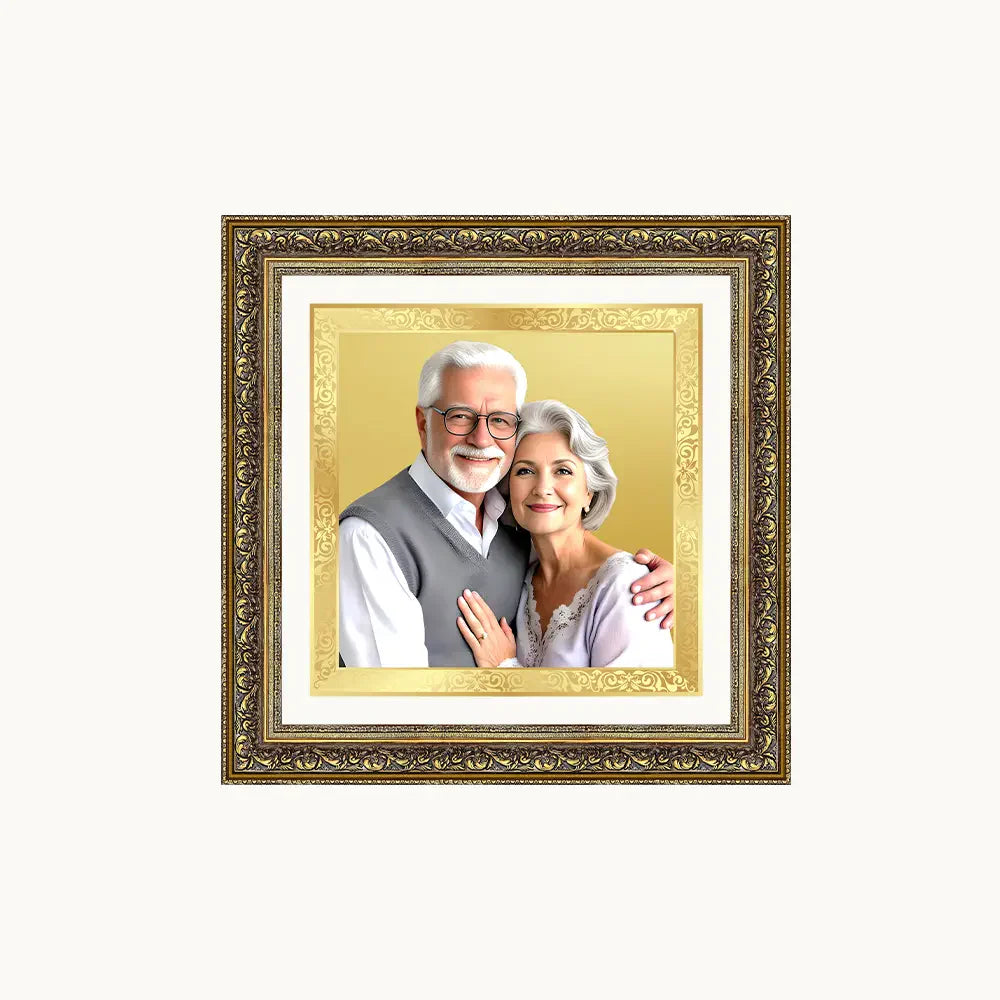 Portrait on Gold | Immortalise Your Legacy Square Photo Frame in 24K Gold